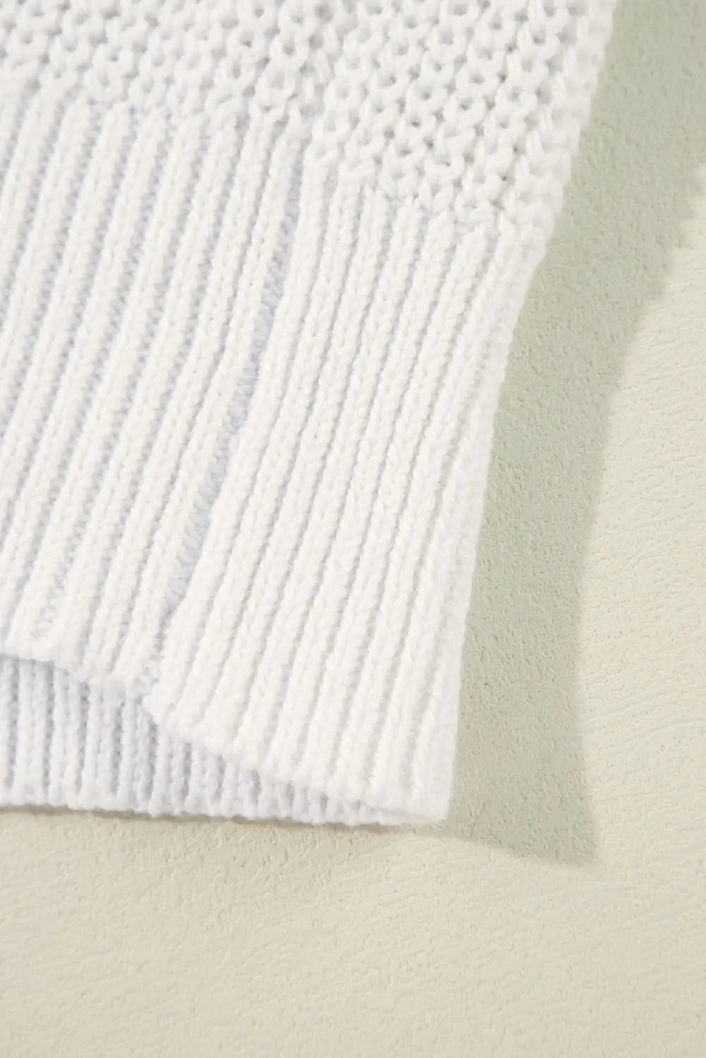 White Gobble Til You Wobble Pop Up Crochet Plus Size Sweater - Love Salve